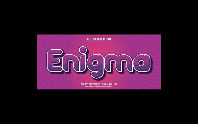 Enigma volledig bewerkbaar vector 3D-texteffect