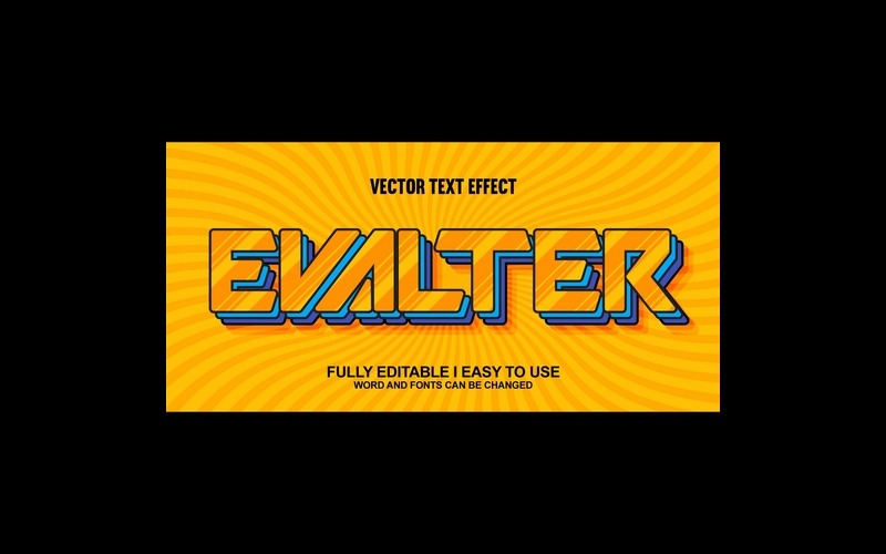 Evalter helt redigerbar vektor 3D-texteffekt