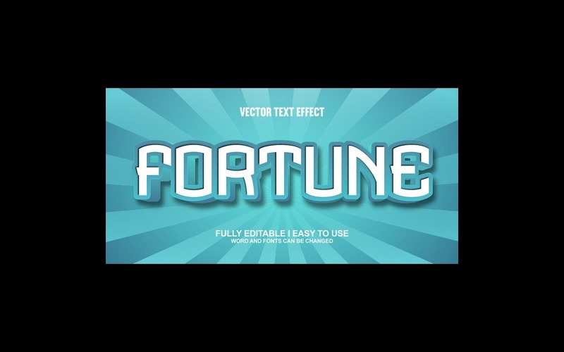 Fortune volledig bewerkbaar vector 3D-texteffect