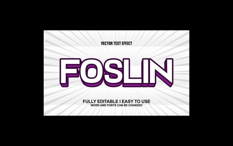 Foslin W pełni edytowalny wektorowy efekt tekstowy 3D