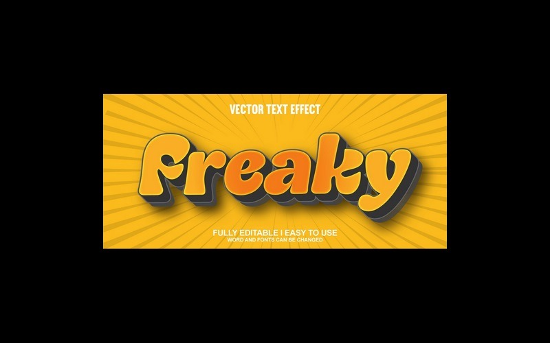 Freaky helt redigerbar vektor 3D texteffekt