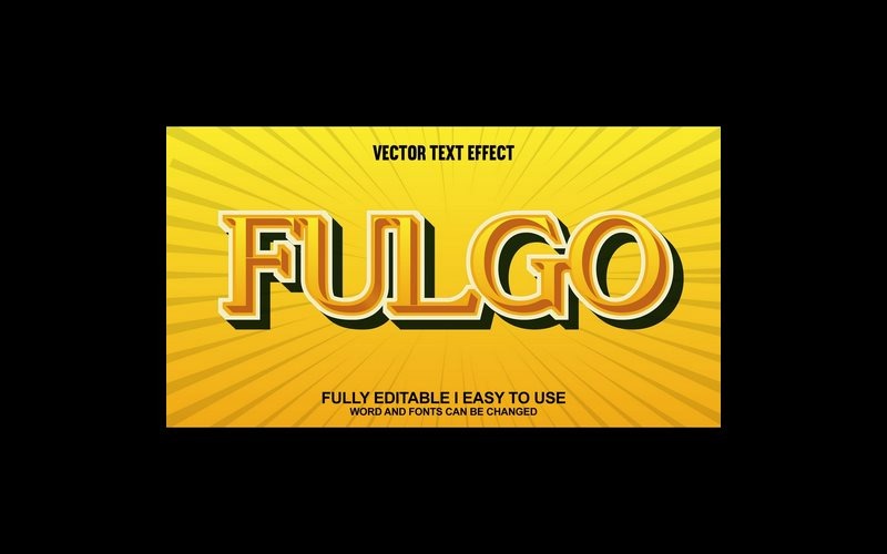 Fulgo helt redigerbar vektor 3D-texteffekt