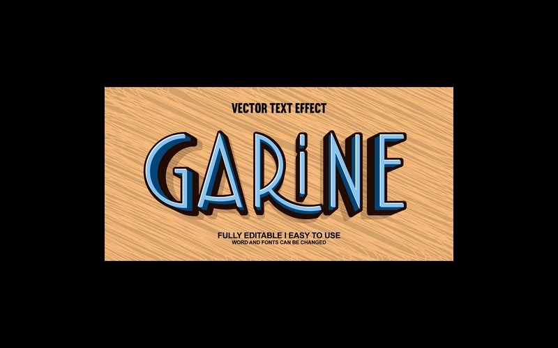 Garine helt redigerbar vektor 3D texteffekt