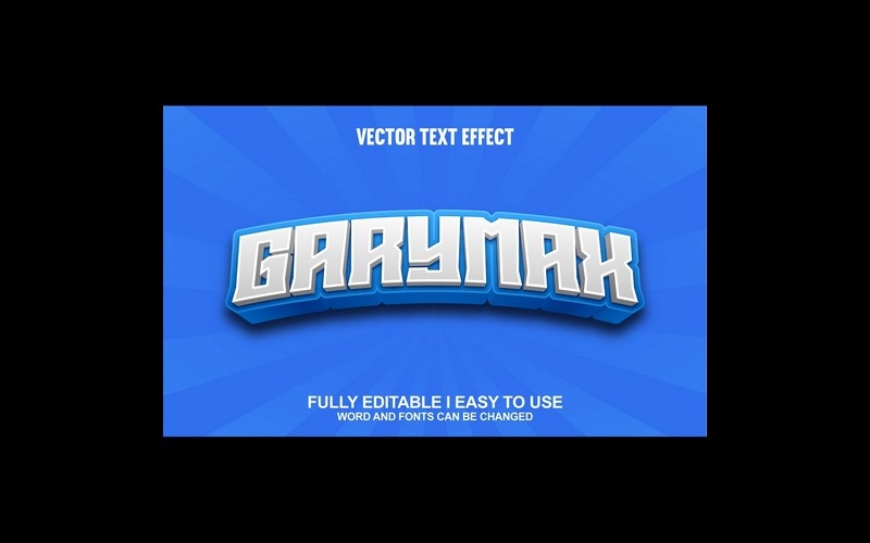 Garymax Efeito de texto vetorial 3D totalmente editável