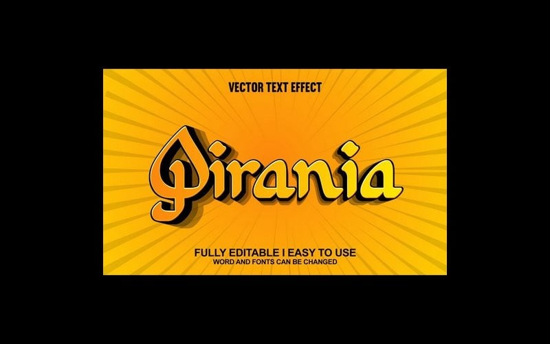 Qirania Fully Editable Vector 3D Text Effect
