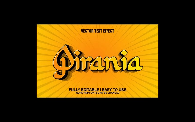 Qirania helt redigerbar vektor 3D-texteffekt