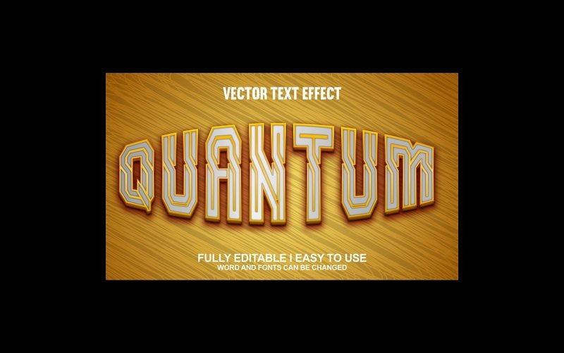 Quantum helt redigerbar vektor 3D texteffekt