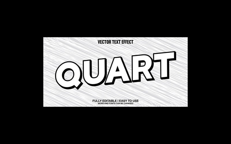 Quart Fully Editable Vector 3D Text Effect