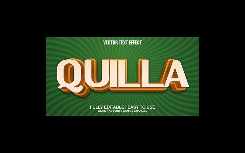 Quilla helt redigerbar vektor 3D-texteffekt