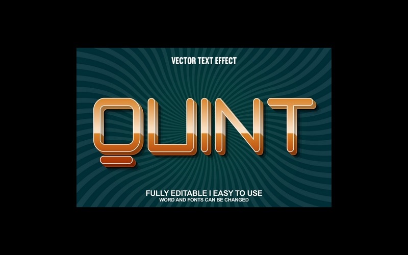 Quint helt redigerbar vektor 3D-texteffekt