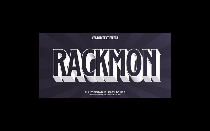 Rackmon Fully Editable Vector 3D Text Effect