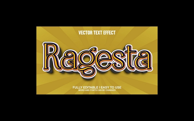 Ragesta Fully Editable Vector 3D Text Effect