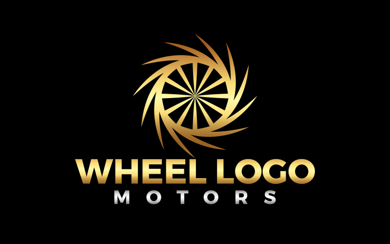 Creatief Banden Gouden Wiel Logo Ontwerp