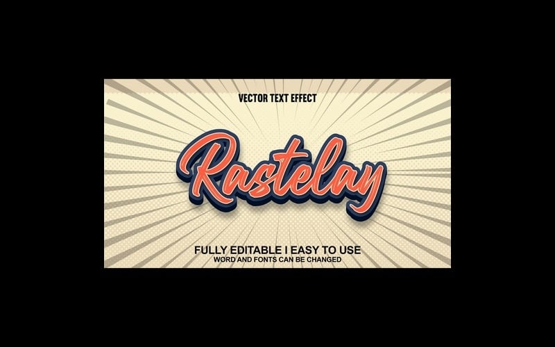Efecto de texto 3D vectorial totalmente editable de Rastelay