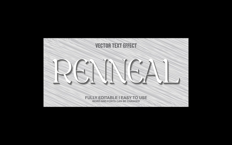 Efecto de texto 3D vectorial totalmente editable de Renneal