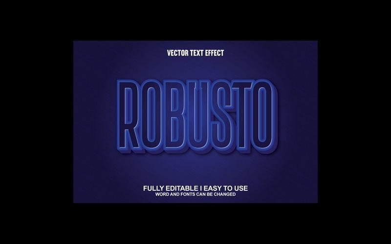 Efecto de texto 3D vectorial totalmente editable de Robusto