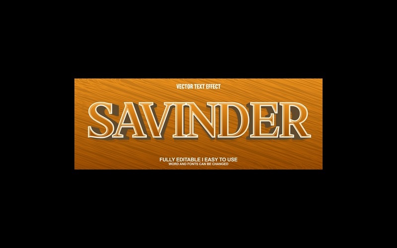 Effet de texte vectoriel 3D entièrement modifiable de Savinder