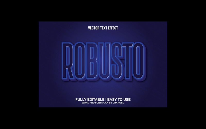 Effetto testo vettoriale 3D completamente modificabile Robusto