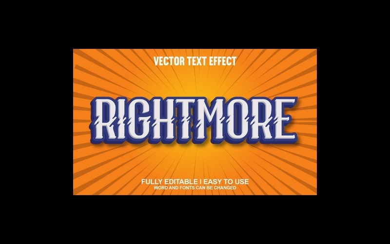 Повністю редагований векторний 3D-текст Rightmore