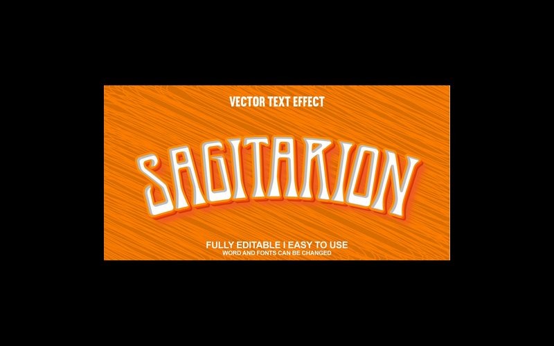 Повністю редагований векторний 3D-текстовий ефект Sagitarion