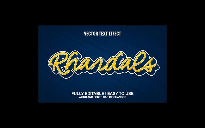 Rahandals plně upravitelný vektorový 3D textový efekt
