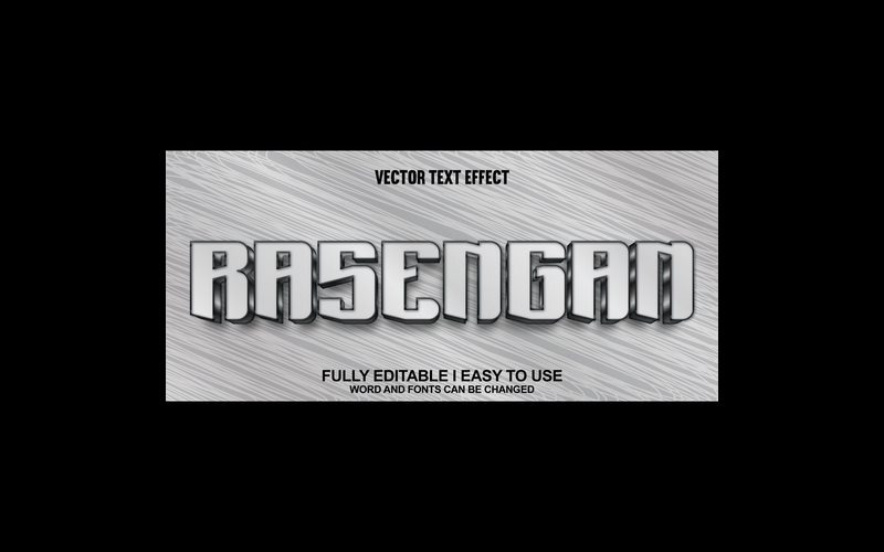 Rasengan volledig bewerkbaar vector 3D-texteffect