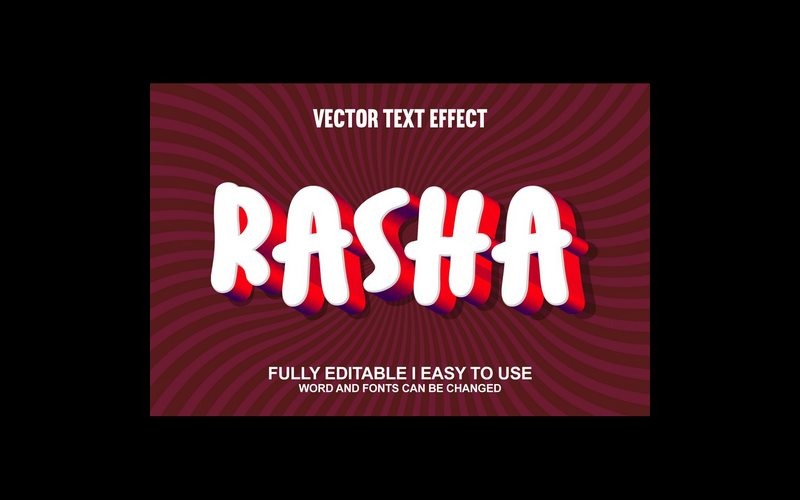 Rasha volledig bewerkbaar vector 3D-texteffect