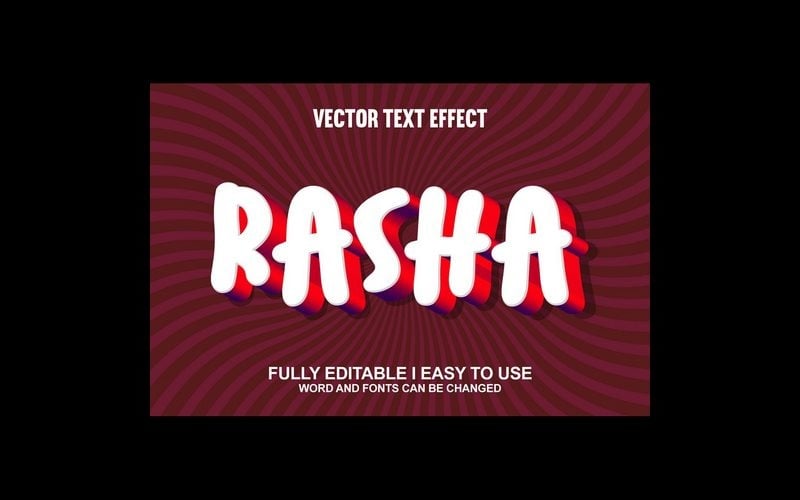 Rasha 完全可编辑矢量 3D 文本效果