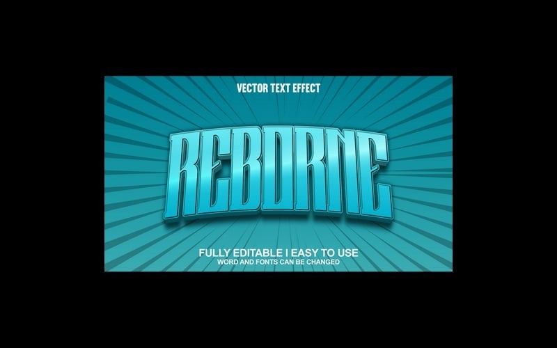 Reborn volledig bewerkbaar vector 3D-texteffect