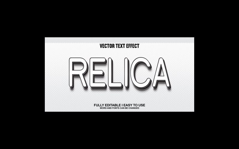 Relica volledig bewerkbaar vector 3D-texteffect