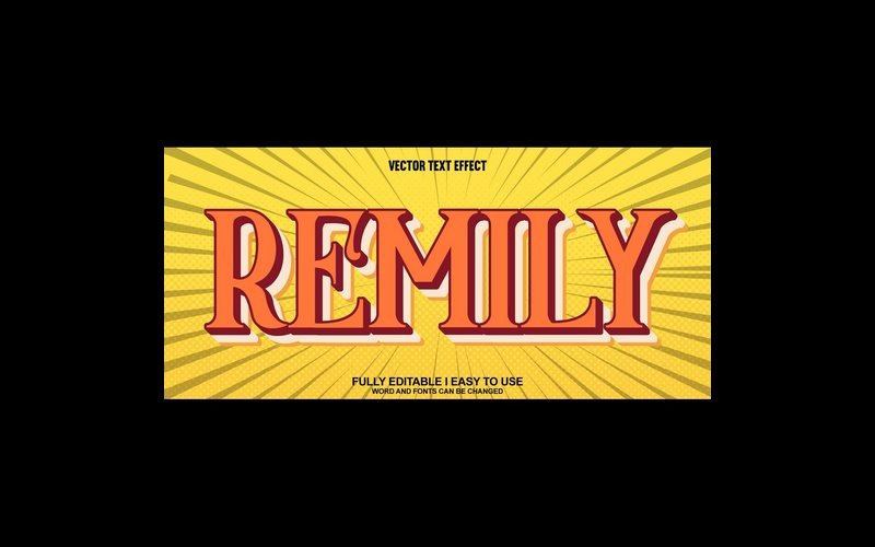 Remily volledig bewerkbaar vector 3D-texteffect