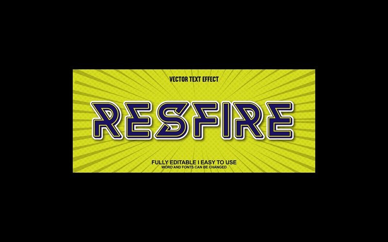 Resfire Vollständig editierbarer Vektor-3D-Texteffekt