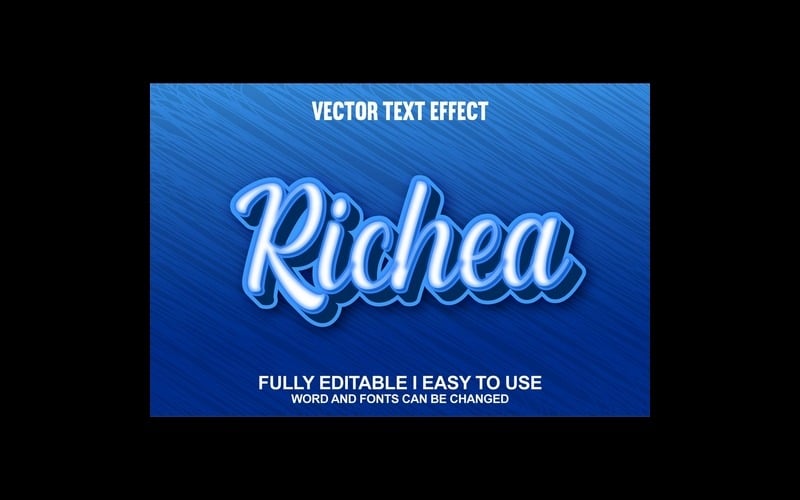 Richea W pełni edytowalny wektorowy efekt tekstowy 3D