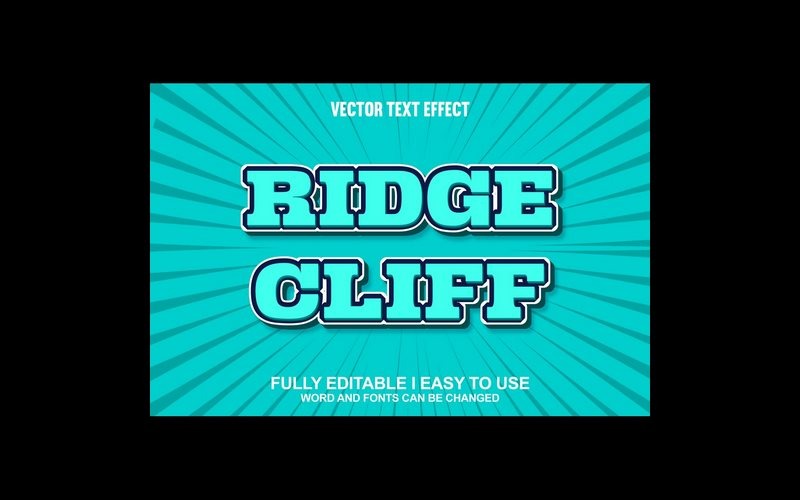 Ridge Cliff helt redigerbar vektor 3D-texteffekt