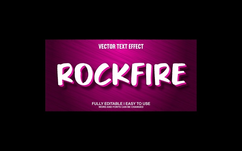 Rockfire plně upravitelný vektorový 3D textový efekt