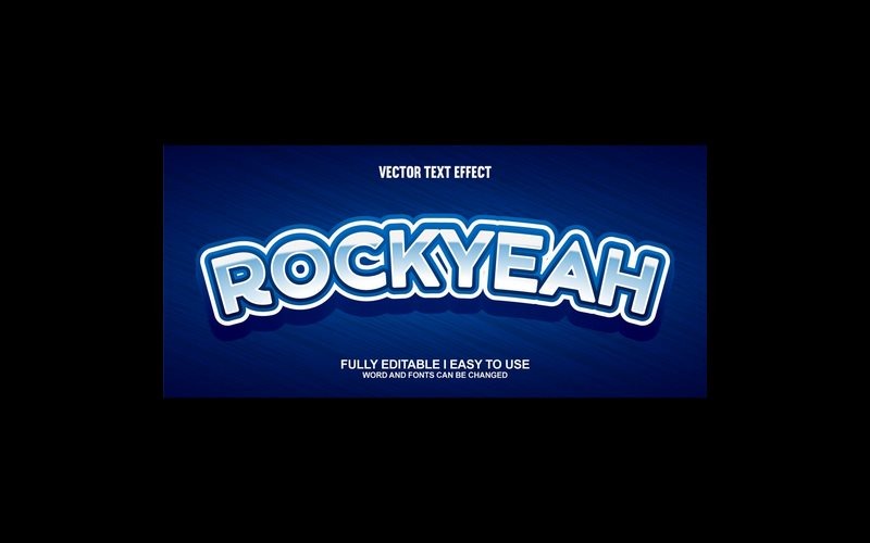 Rockyeah 完全可编辑矢量 3D 文本效果