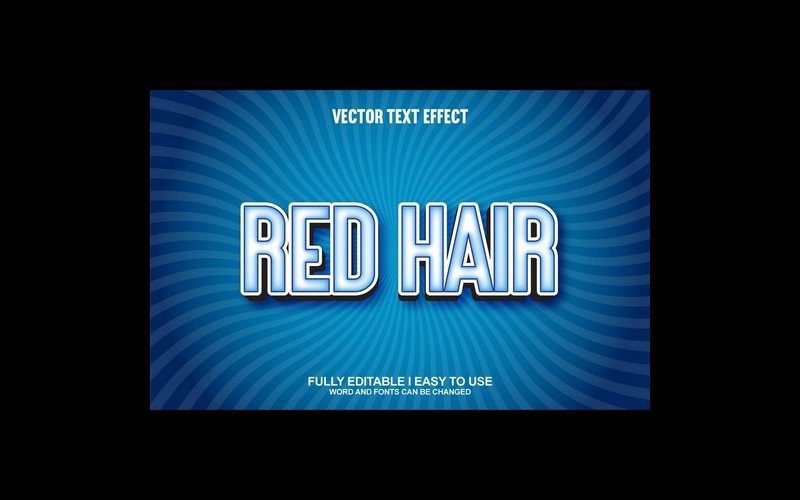 Rood haar volledig bewerkbaar vector 3D-texteffect