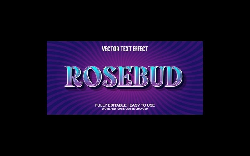 Rosebud Fully Editable Vector 3D Text Effect