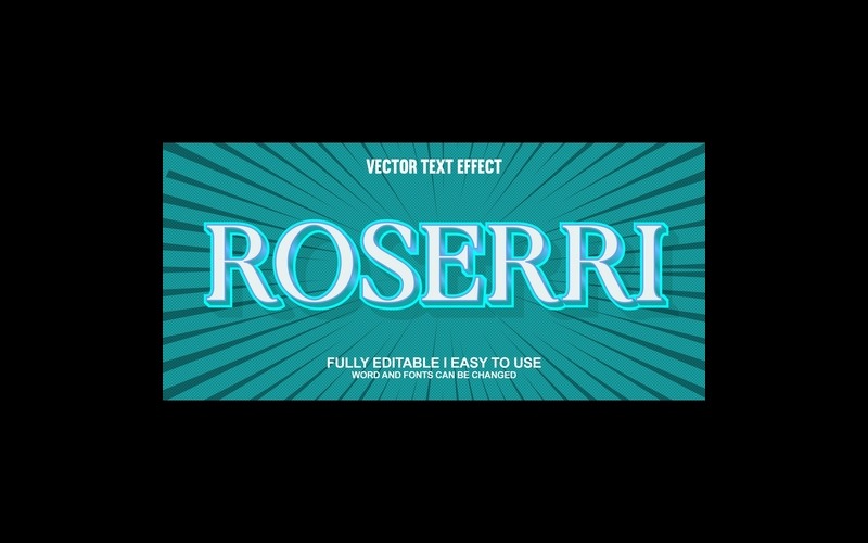 Roserri helt redigerbar vektor 3D-texteffekt