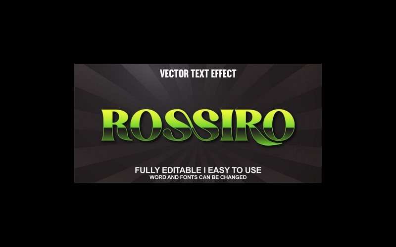Rossiro Effetto testo vettoriale 3D completamente modificabile