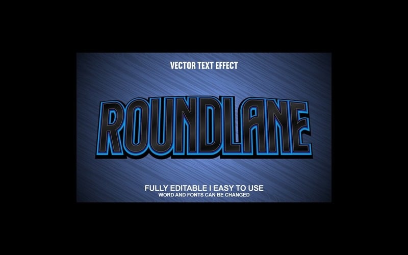 Roundlane Fully Editable Vector 3D Text Effect