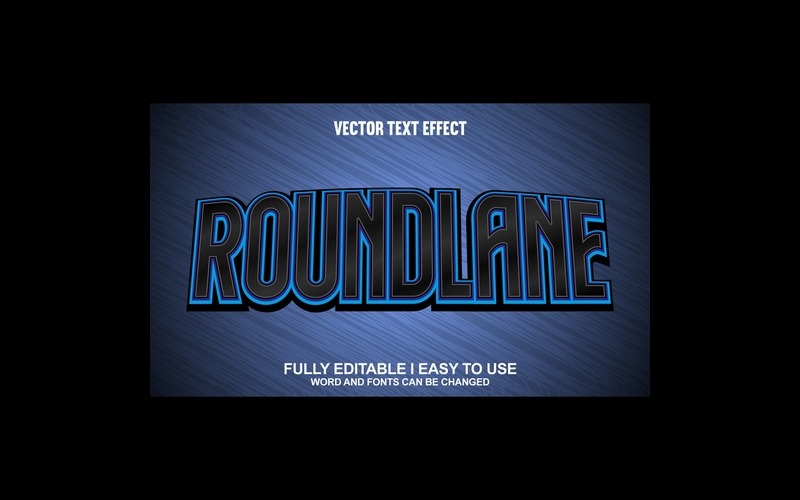 Roundlane volledig bewerkbaar vector 3D-texteffect