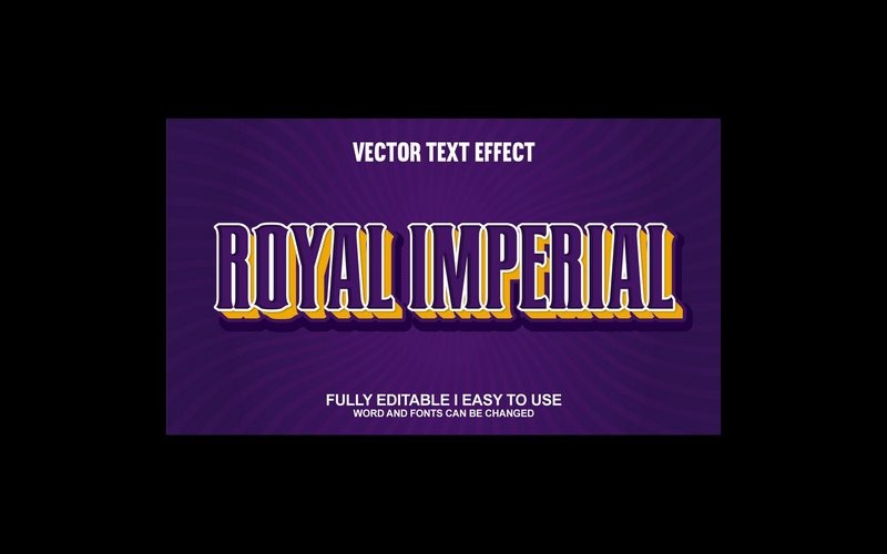 RoyalImperial Volledig bewerkbaar vector 3D-texteffect