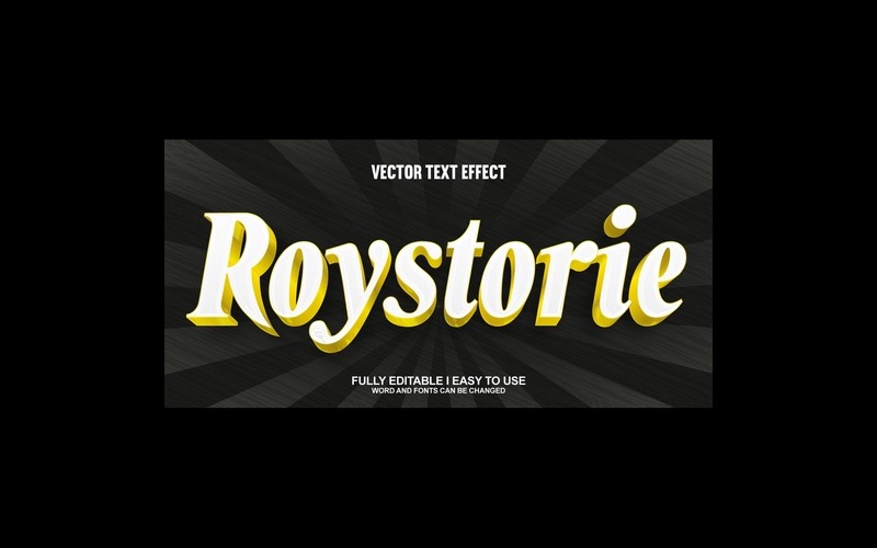 Roystorie Tamamen Düzenlenebilir Vektör 3D Metin Efekti