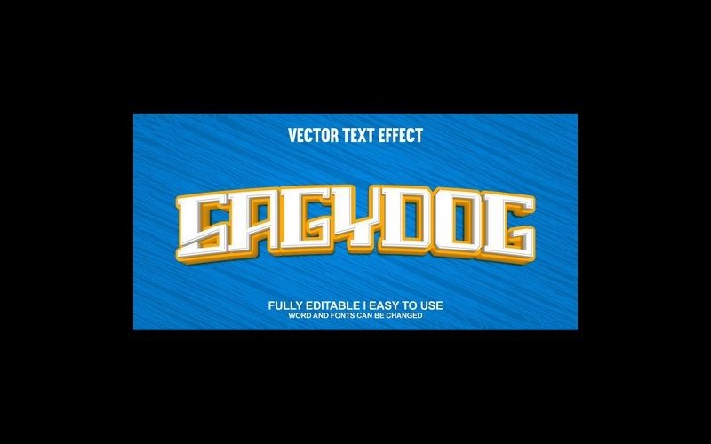 Sagydog plně upravitelný vektorový 3D textový efekt