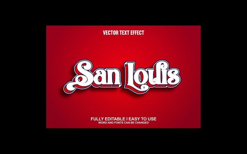 San Louis helt redigerbar vektor 3D texteffekt