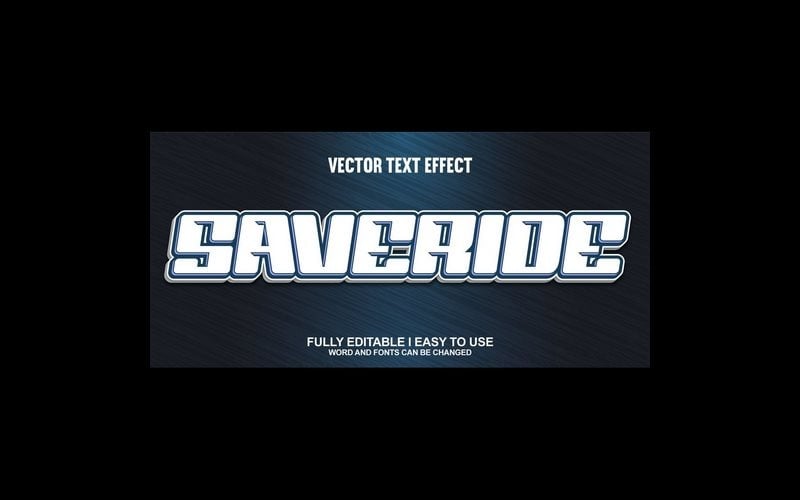 Saveride Fully Editable Vector 3D Text Effect