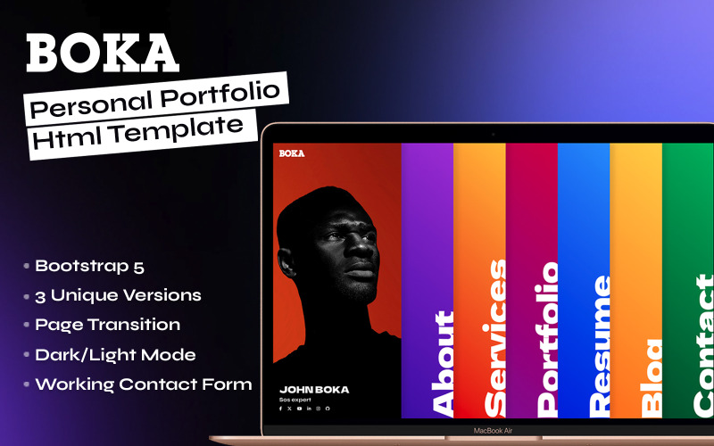 Boka - Kişisel portföy html şablonu