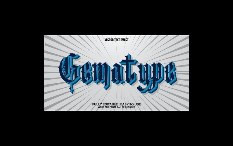 Gematype helt redigerbar vektor 3D-texteffekt