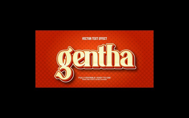 Gentha volledig bewerkbaar vector 3D-texteffect